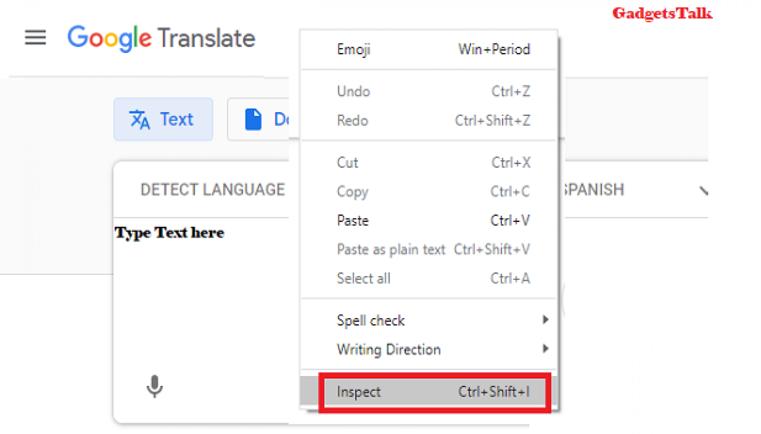 google translate tab audio