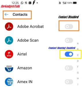 Disable Contact Sharing Android-thegadgetstalk