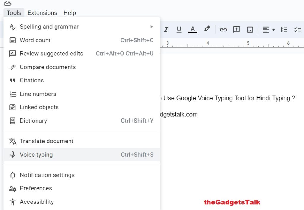 Use Google Voice Typing Tool for Hindi Typing